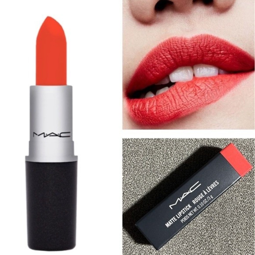 MAC Matte Lipstick 615 So Chaud Orange Red 0.10oz 3g New in Box - Picture 3 of 6